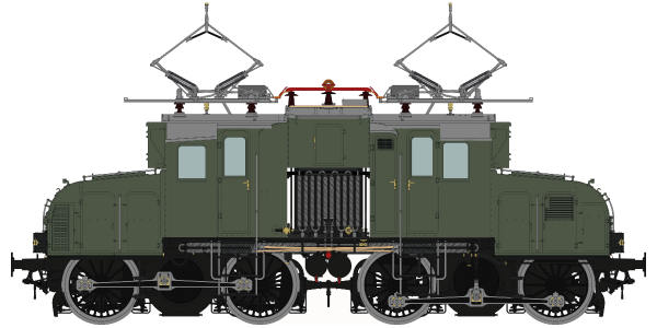 Austria 0 - Baureihe E71 35 - grüngrau/schwarz, Epoche IIb